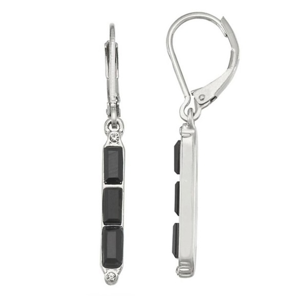 VERA WANG Linear Drop Earrings with Crystal Embellishments - Picture 1 of 2